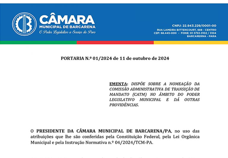 PORTARIA N.º 01/2024 de 11 de outubro de 2024 